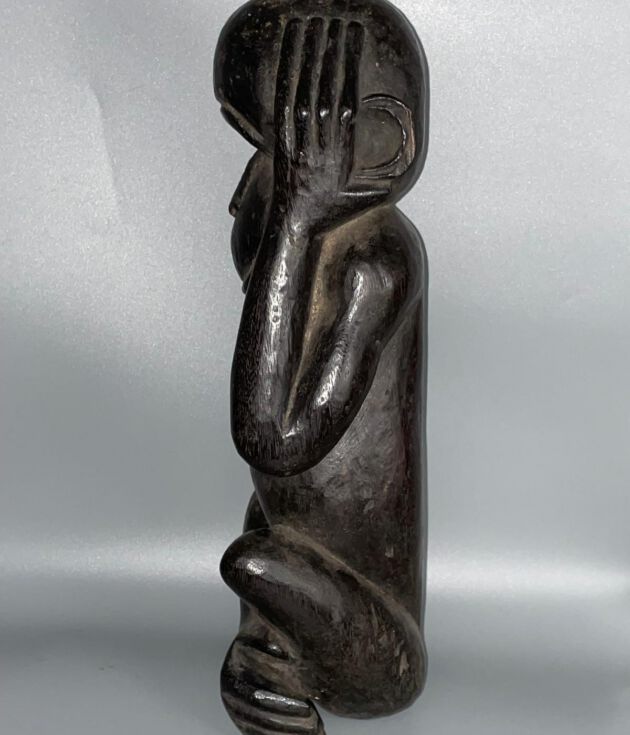 Statuette signe Boulou d'art africain de Guinée équatoriale - profil gauche